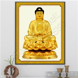 Tranh phật giáo bằng tượng vàng