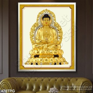 Tranh phật giáo bằng tượng vàng