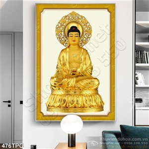 Tranh tượng Phật Tổ bằng vàng