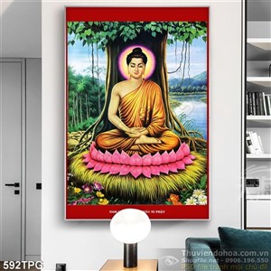Tranh phật dưới cây bồ đề