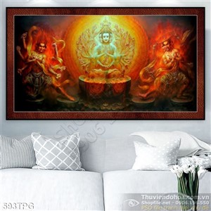 Tranh phật giáo điêu khắc bằng vàng