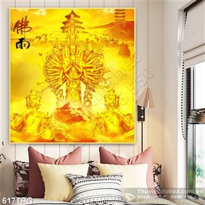 Tranh tượng Phật nghìn tay bằng vàng