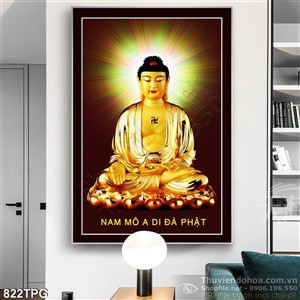 Tranh Phật in phủ kính đẹp