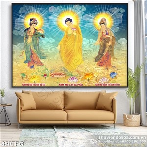 Tranh Phật Tây Phương Tam Thánh