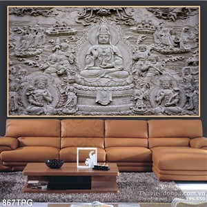 Tranh Phật điêu khắc bằng đá