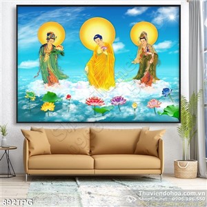 Tranh Phật đẹp về Tây Phương Tam Thánh