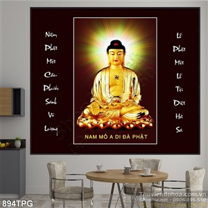 Tranh dán tường Phật A Di Đà