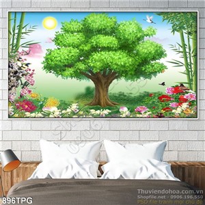 Tranh phong cảnh trang trí  Phật