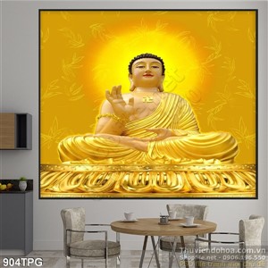 Tranh tượng Phật Tổ Như Lai bằng vàng