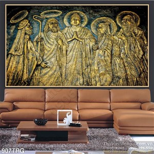 Tranh tượng Phật điêu khắc bằng đồng