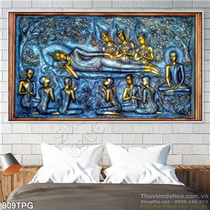 Tranh Phật phù điêu bằng đồng