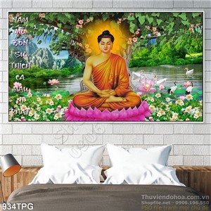 Tranh Phật và cây Bồ Đề