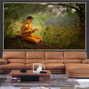 Tranh Tu Sĩ học Phật