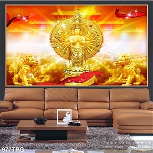 Tranh Phật in phủ kính