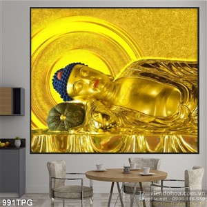 Tranh Phật Tổ nằm in uv