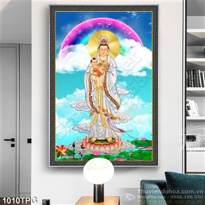 Tranh Phật Bà Quan Âm đứng