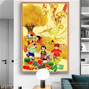 Tranh Tài Lộc, tranh Tết chim Phượng đẹp