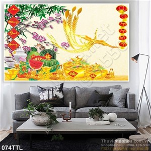 Tranh Tài Lộc, tranh Tết chim Phượng treo tường đẹp