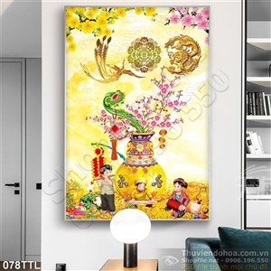 Tranh Tài Lộc, tranh Tết bình cổ trang trí