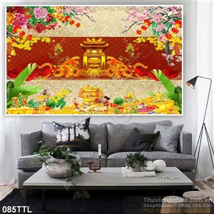 Tranh Tài Lộc, tranh Tết con Hổ treo tường đẹp