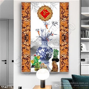 Tranh Tài Lộc, tranh Tết bình hoa cổ