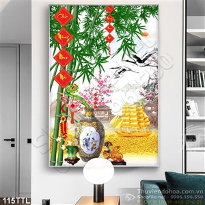 Tranh Tài Lộc, tranh Tết Bình hoa trang trí