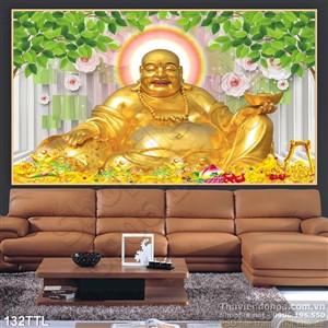 Tranh psd tượng Phật Di Lặc in 3D