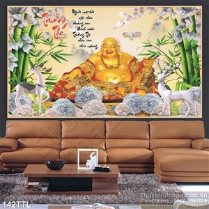 Tranh in 3D Phật thư pháp Trường Thọ