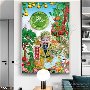 Tranh in 3D điêu khắc thần tài đẹp