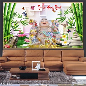 Tranh in uv Phật Di Lặc trang trí nghệ thuật
