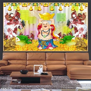 Tranh Phật Di Lặc trang trí Tết in uv