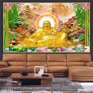 Tranh Phật Di Lặc in uv nghệ thuật
