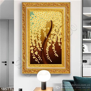 Tranh in uv hoa Mai vàng đẹp