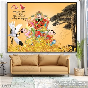 Tranh psd thần tài trang trí Tết