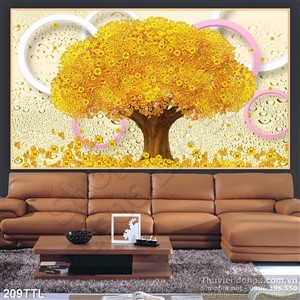 Tranh cây tiền vàng đẹp nghệ thuật psd
