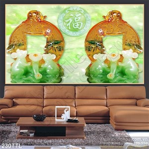 Tranh in 3D giả ngọc phong thủy