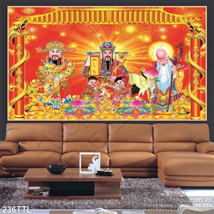 Tranh Phúc Lộc Thọ trang trí Tết chất lượng cao