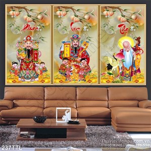 Tranh psd Phúc Lộc Thọ giả ngọc in uv