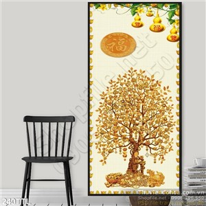 Tranh in uv cây tiền nghệ thuật uv