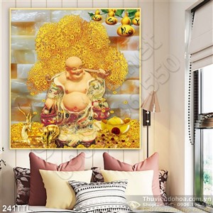 Tranh psd Phật Di Lặc nghệ thuật