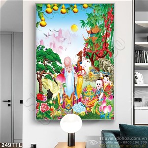 Tranh psd ông Thọ in lịch chất lượng cao