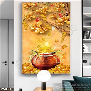 Tranh psd tài lộc trang trí Tết mới nhất