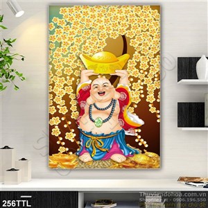 Tranh psd Phật Di Lặc khổ dọc in lịch