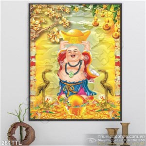 Tranh Phật Di Lặc nền giả ngọc psd