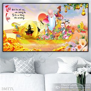 Tranh decor ông Thọ và tiên đồng trang trí Tết
