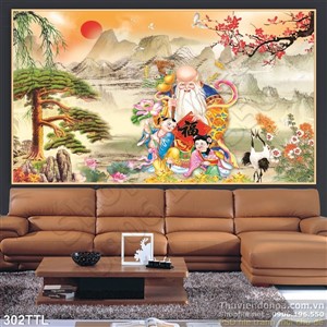 Tranh decor ông Thọ trang trí Tết