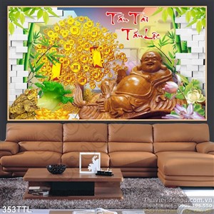 Tranh thư pháp Phật Di Lặc phong thủy