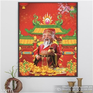 Tranh in 3D tượng thần tài psd