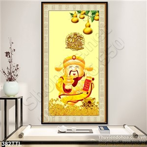 Tranh 3d ông thần tài tết 2020