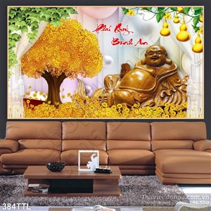 Tranh phú quý bình an và cái câu vàng 3d